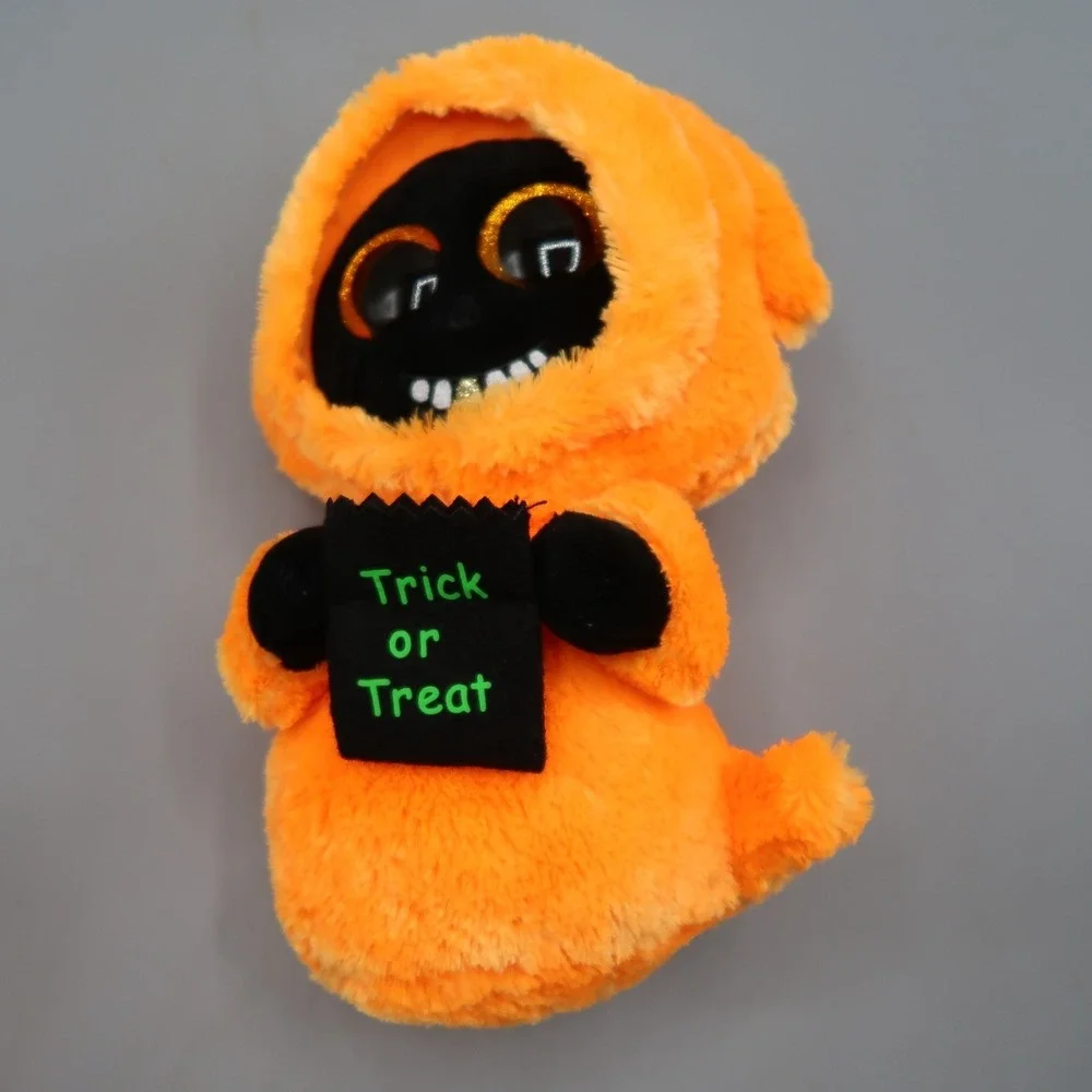 TY Beanie Buddy Punkies Halloween Ghost Shriekers & Grinner Orange 10 in Lot Set